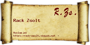 Rack Zsolt névjegykártya